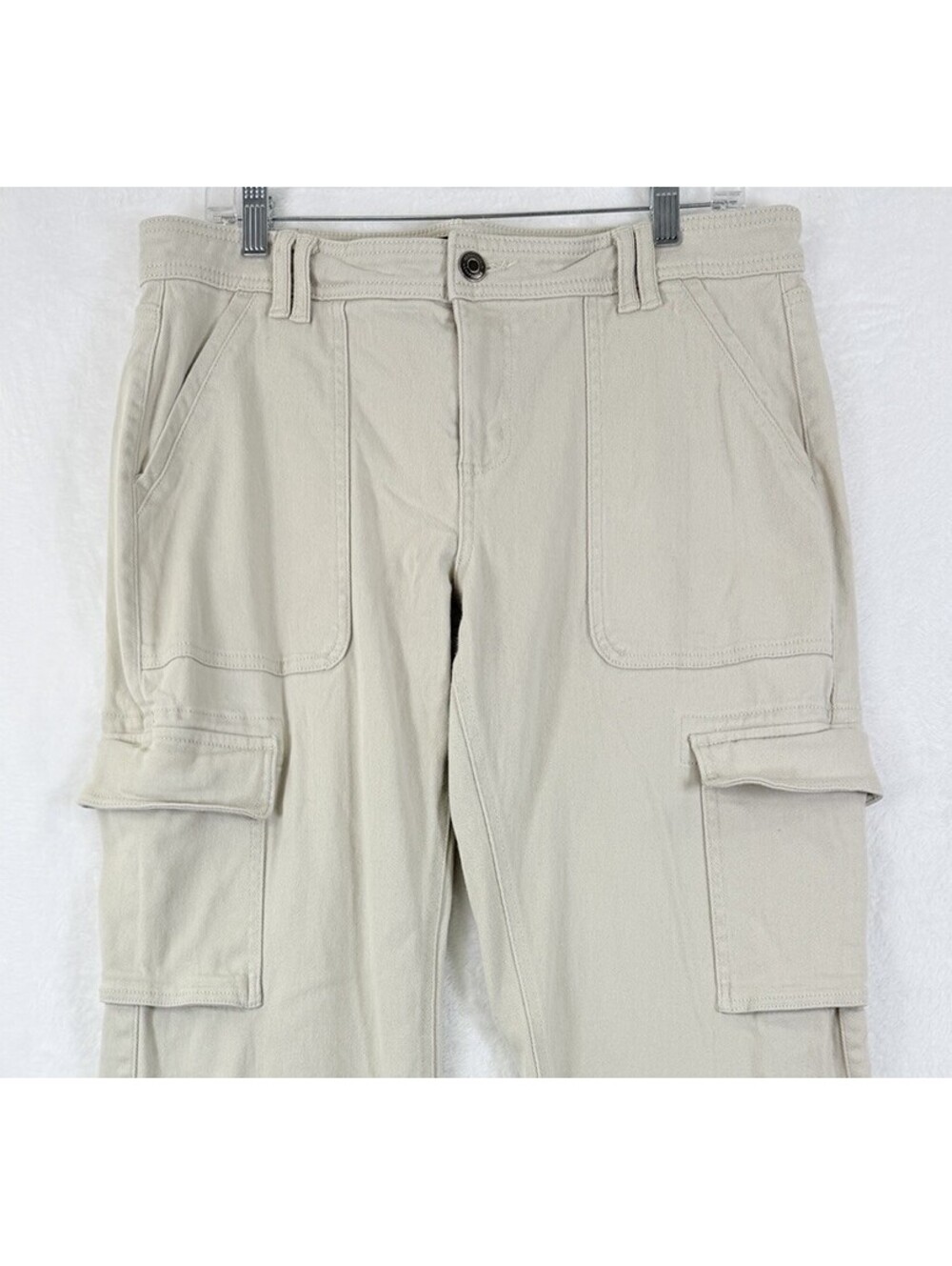 Aeropostale Cargo Flare Pants 12 Womens Tan Thick Cotton Stretch